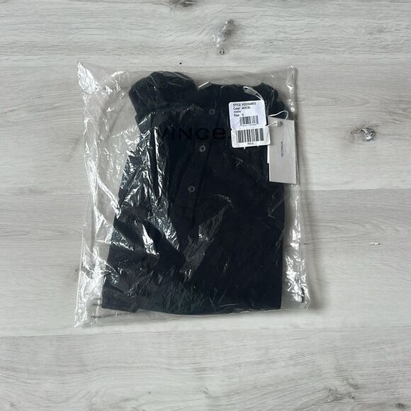 VINCE Solid Pima Cotton Henley‎ in coastal small NWT in packaging - Picture 3 of 4